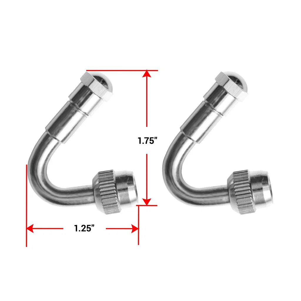 18135 – PACIFIC DUAL Valve Stem Extension, Use With Inner Wheels And Outer Wheels 135 Degree Stainless Steel With Cap...